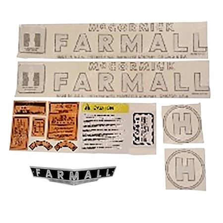 Aic Replacement Parts Tractor Decal Set & Front Emblem Fits International Harvester Fits International R1556-DECALSET